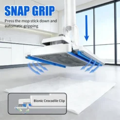 Alternative view of Hands-Free Flat Mop with Universal Cloth Clamp