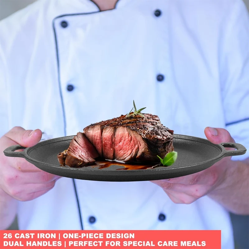 Non-Stick Cast Iron Griddle Pan with Handles - Image 4