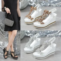 Alternative view of Glitter Butterfly Embellished Open Toe Sandals