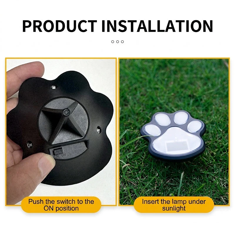 Solar Paw Print Garden Lights - Image 5