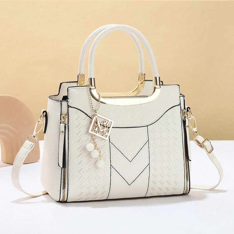 π LIMITED-TIME 50% OFF! β¨ Women's Top-Handle Satchel β V-Stitched, Gold Hardware, Multi-Compartment πΈ - Image 5