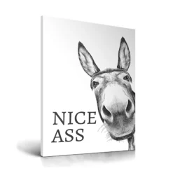 Alternative view of Funny Black and White Donkey Wall Art