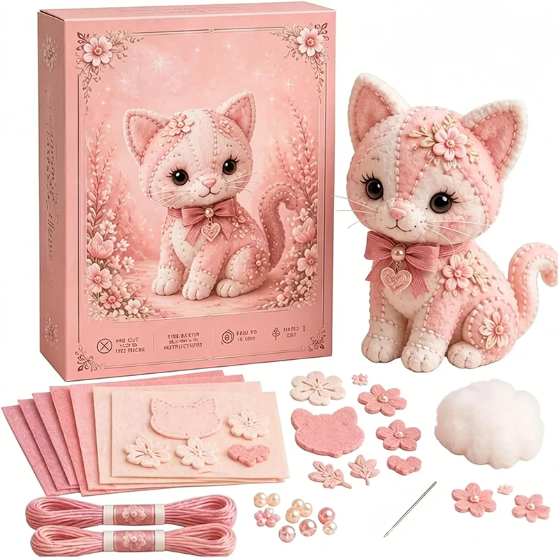 🎀50% OFF🎁Pink Enchanted Forest DIY Felt Patchwork Kit - Image 7