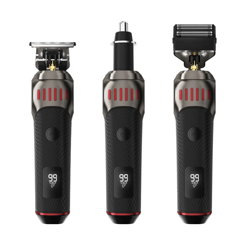 ⏳LIMITED TIME: 50% OFF! 🏆Luxe 3-in-1 Professional Men’s Grooming Set – T-Blade Trimmer, Foil Shaver & Nose Trimmer – With LED Display & USB Rechargeable - Image 9