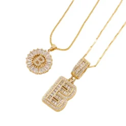 Alternative view of 💍 2 Pack✨ Initial Letter Pendant Necklaces-Best Gift for your friends💝