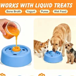 Alternative view of Slow Feeder Licking Bowl with Rolling Ball