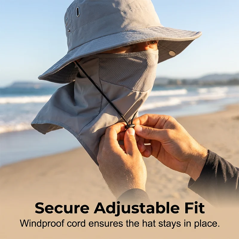 Breathable Fisherman Hat with Detachable Face Mask - Image 13