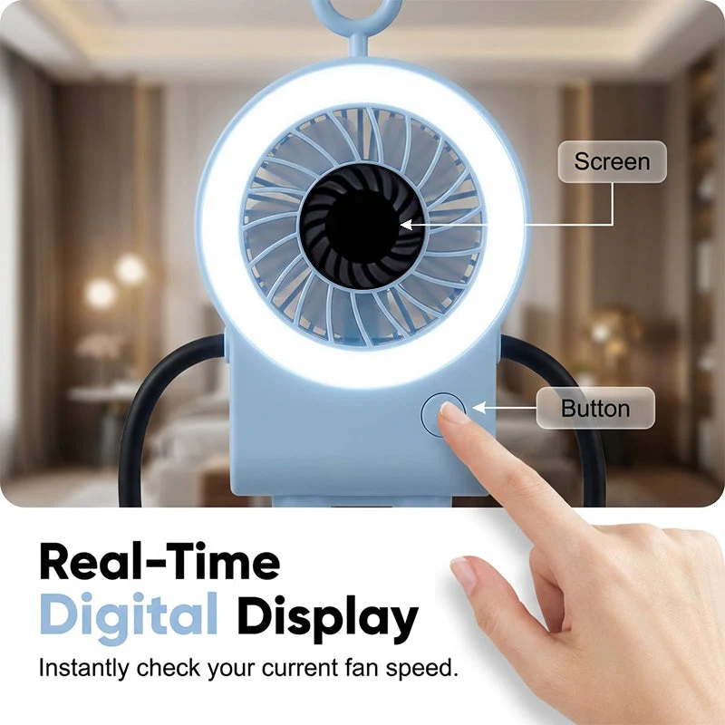 Flexible Robot Desk Fan with LED Light - Image 12