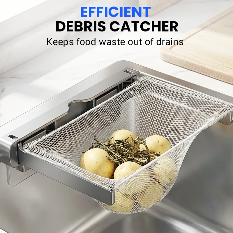 Foldable Sink Strainer Rack with Filter Nets - Image 2