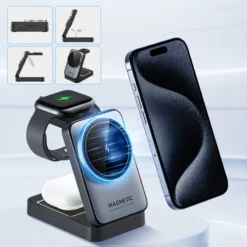Foldable 3-in-1 15W Fast Wireless Charger