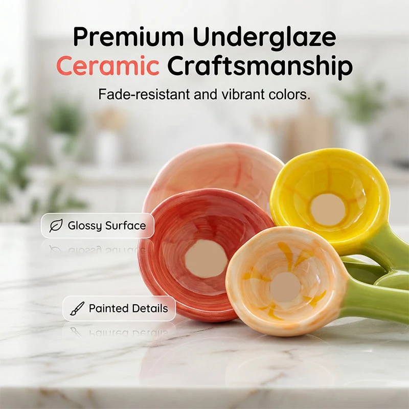 Ceramic Flower Measuring Spoon Set - Image 3