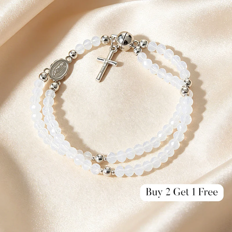 Alternative view of Double-Wrap Rosary Beaded Bracelet
