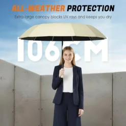 Durable Automatic Umbrella for Sun & Rain