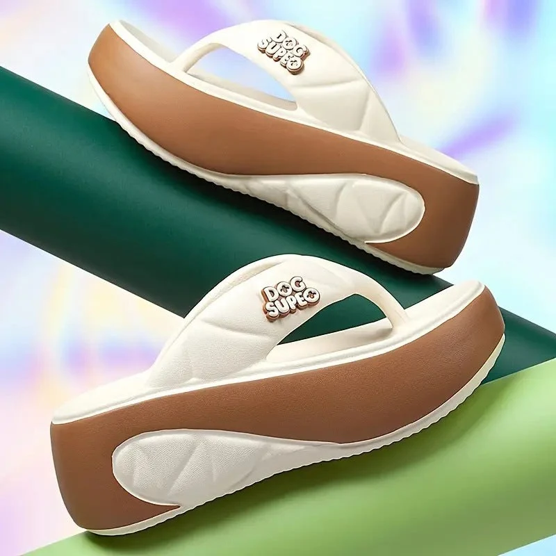 Women's Summer Color-Block Soft Platform Flip Flops - Image 12