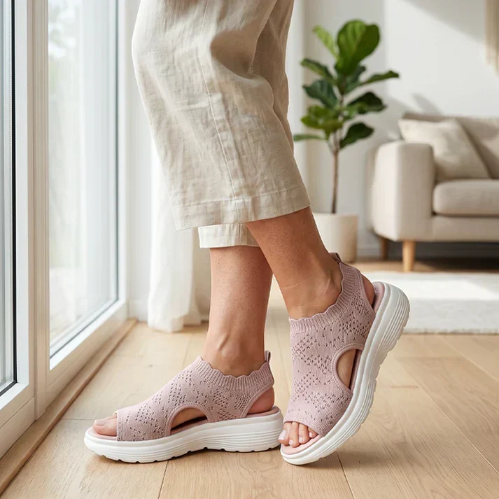 ⏳LAST DAY SALE ONLY £12.99!!💐 Women's Breathable Knit Platform Sandals – Air-permeable knit upper, cushioned sole & lightweight comfy summer footwear ✨ - Image 6
