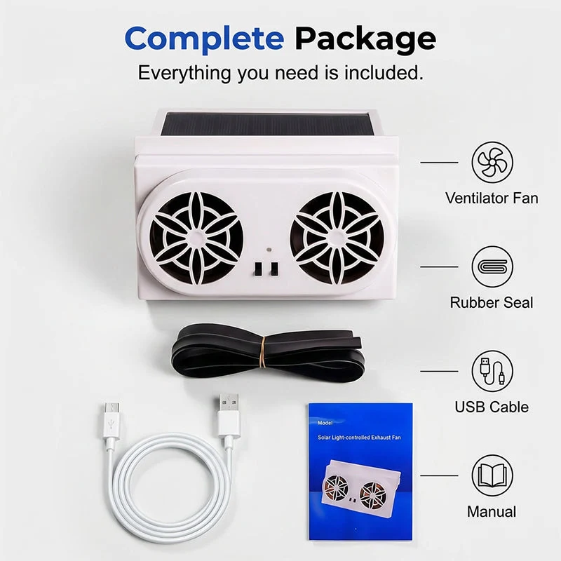 Solar Powered Car Ventilator Fan - Image 5
