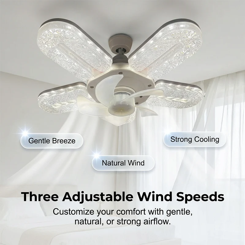 Crystal-Effect LED 5-Blade LED Fan Light - Image 3