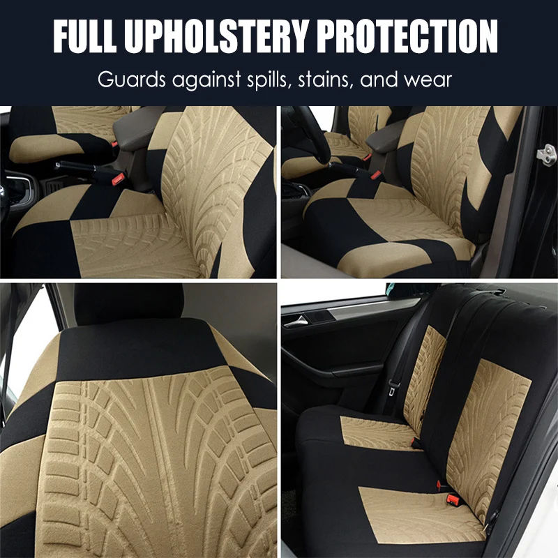 Car Seat Cover Set with Tire Tread Pattern - Image 16