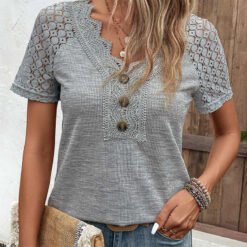 Alternative view of 🔥Promotion - 49% discount🎉Lace short sleeve t-shirt