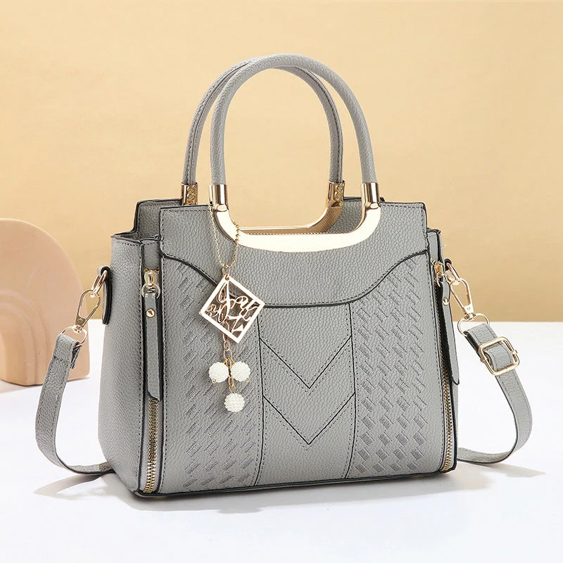 π LIMITED-TIME 50% OFF! β¨ Women's Top-Handle Satchel β V-Stitched, Gold Hardware, Multi-Compartment πΈ - Image 3