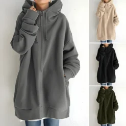 Alternative view of 💥Limited Time Special Offer 50% off🔥Women's Autumn/Winter Zipper Hooded Sweater