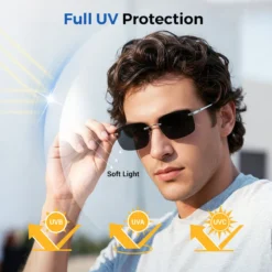 Alternative view of Men's Stylish Frameless High Definition Polarized Sunglasses