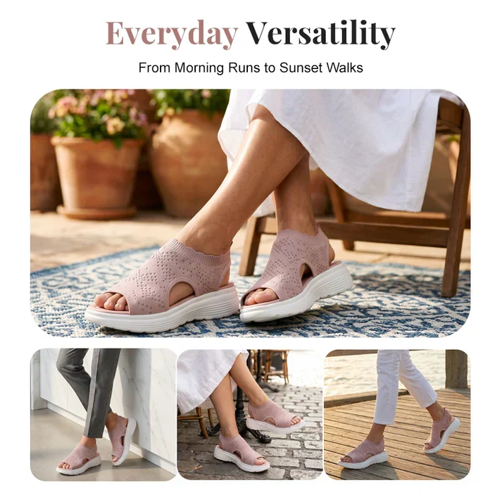 ⏳LAST DAY SALE ONLY £12.99!!💐 Women's Breathable Knit Platform Sandals – Air-permeable knit upper, cushioned sole & lightweight comfy summer footwear ✨ - Image 8