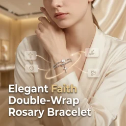 Double-Wrap Rosary Beaded Bracelet