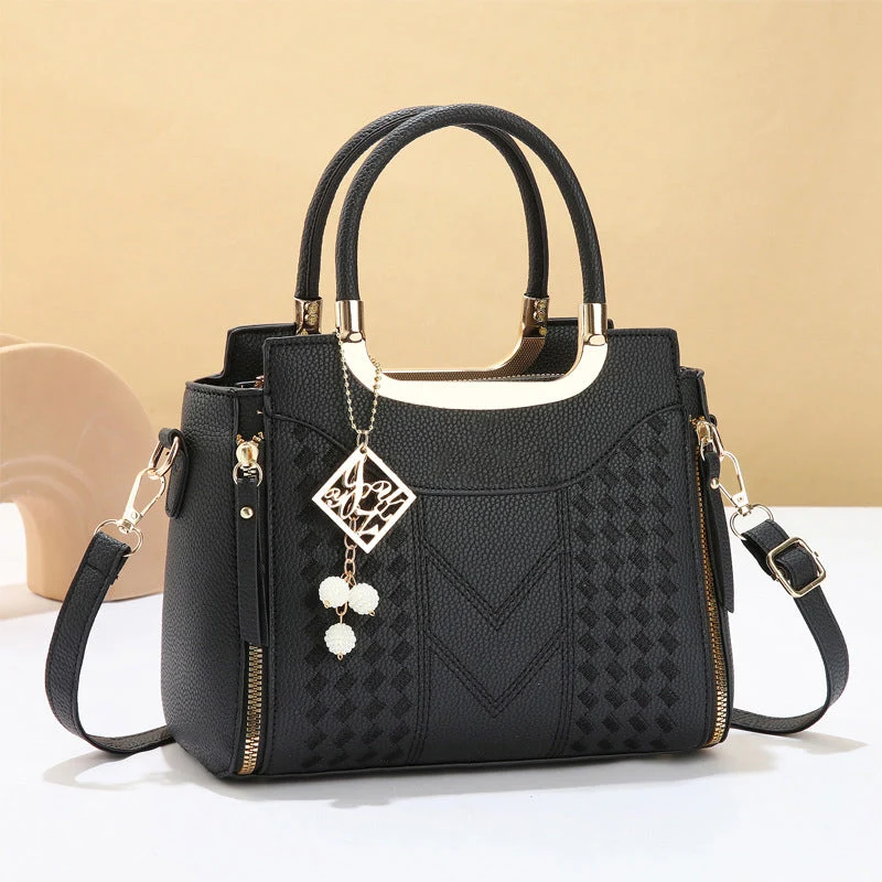 π LIMITED-TIME 50% OFF! β¨ Women's Top-Handle Satchel β V-Stitched, Gold Hardware, Multi-Compartment πΈ - Image 14