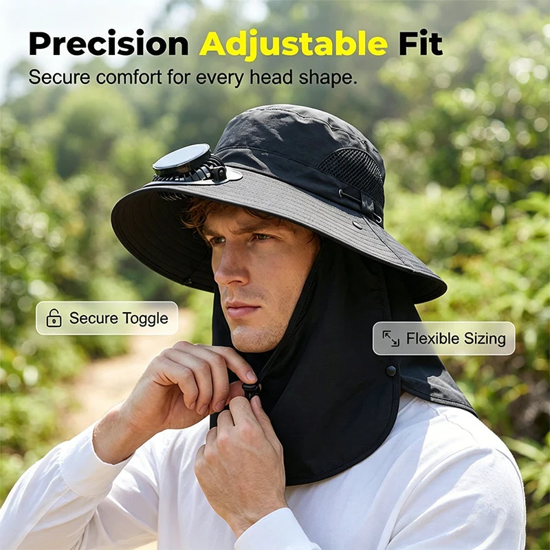 Solar-Powered Wide-Brim Shade Fan Hat - Image 10