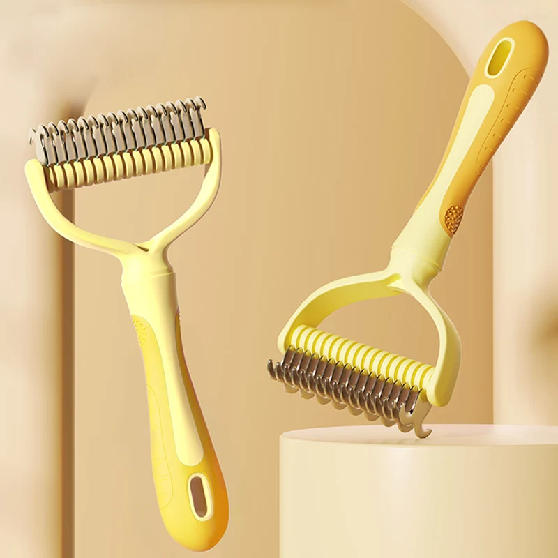 Dual-Sided Pet Grooming Rake