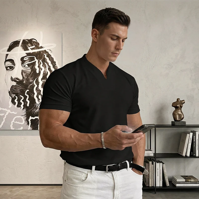 ⏰ Now only 50% off! 💎 Men Gentlemans Business Short Sleeve Fitness T-shirt - Image 12
