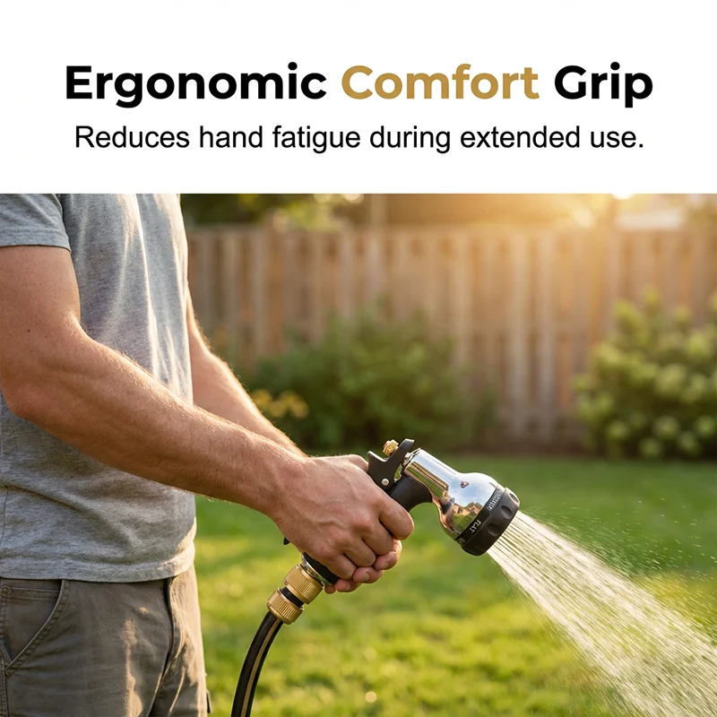 Heavy-Duty Metal Garden Hose Nozzle Sprayer - Image 4