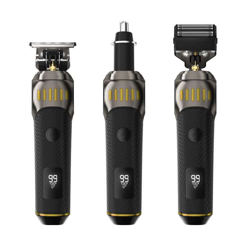 ⏳LIMITED TIME: 50% OFF! 🏆Luxe 3-in-1 Professional Men’s Grooming Set – T-Blade Trimmer, Foil Shaver & Nose Trimmer – With LED Display & USB Rechargeable - Image 8