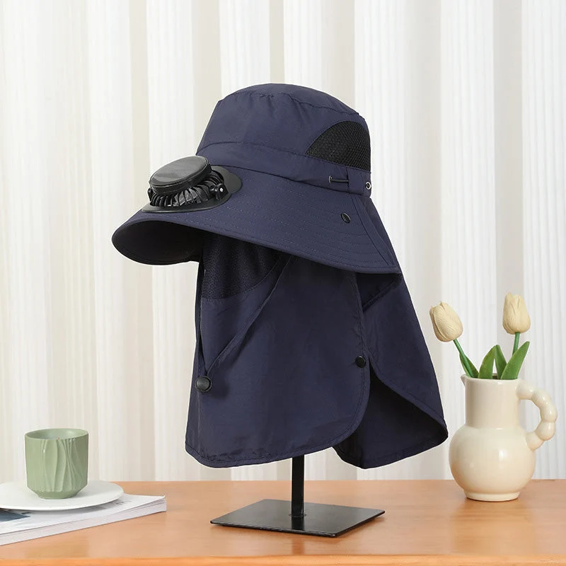 Solar-Powered Wide-Brim Shade Fan Hat - Image 3
