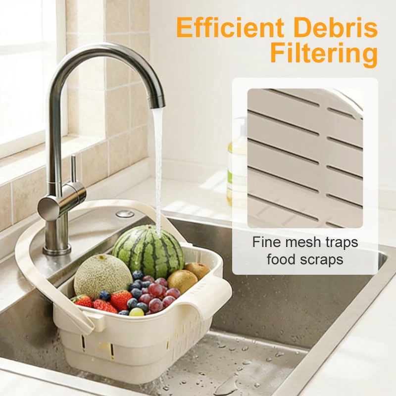 Collapsible Faucet-Hanging Sink Strainer Basket - Image 3