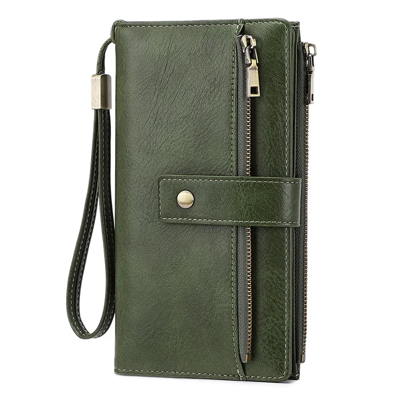 Women's Retro Style RFID Blocking Tri-fold Wallet - Image 7