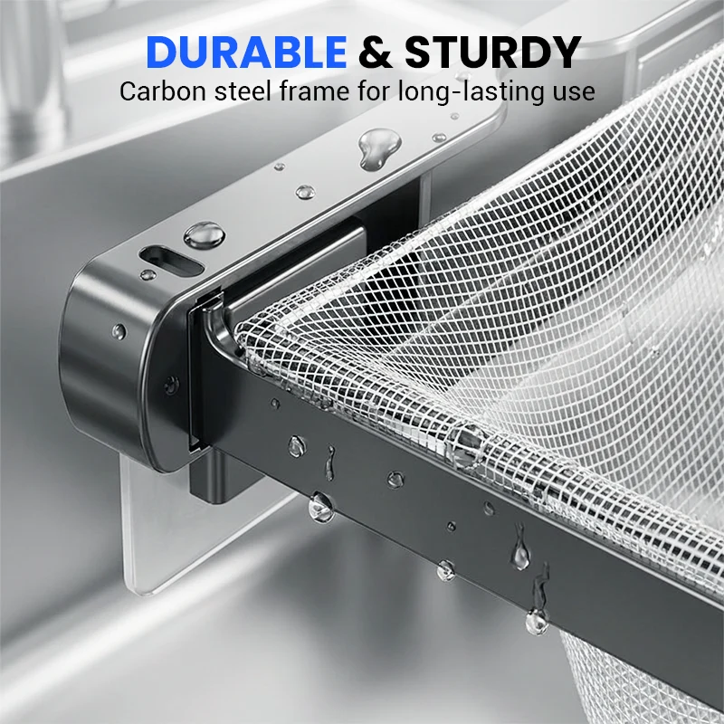 Foldable Sink Strainer Rack with Filter Nets - Image 5
