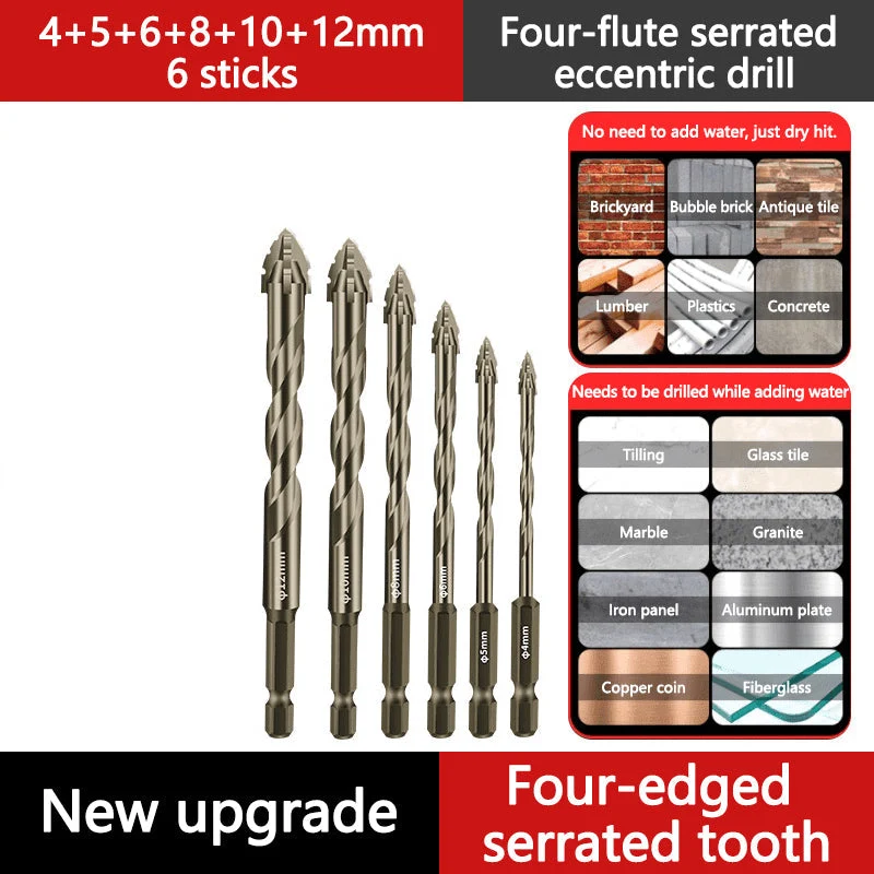 🏆Flash Sale⚡ 50K+ SOLD! 💥High-Strength 4-Flute Serrated Eccentric Drill Bit Kit - Image 15