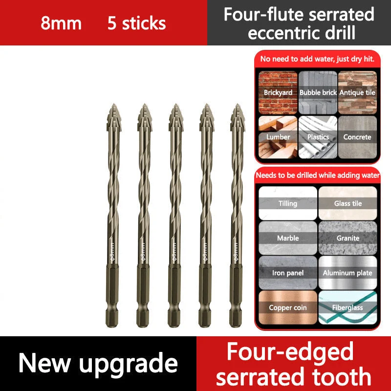 🏆Flash Sale⚡ 50K+ SOLD! 💥High-Strength 4-Flute Serrated Eccentric Drill Bit Kit - Image 17