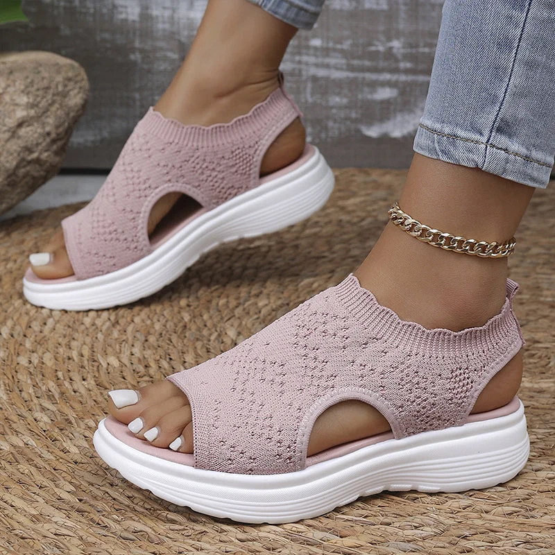 ⏳LAST DAY SALE ONLY £12.99!!💐 Women's Breathable Knit Platform Sandals – Air-permeable knit upper, cushioned sole & lightweight comfy summer footwear ✨ - Image 12