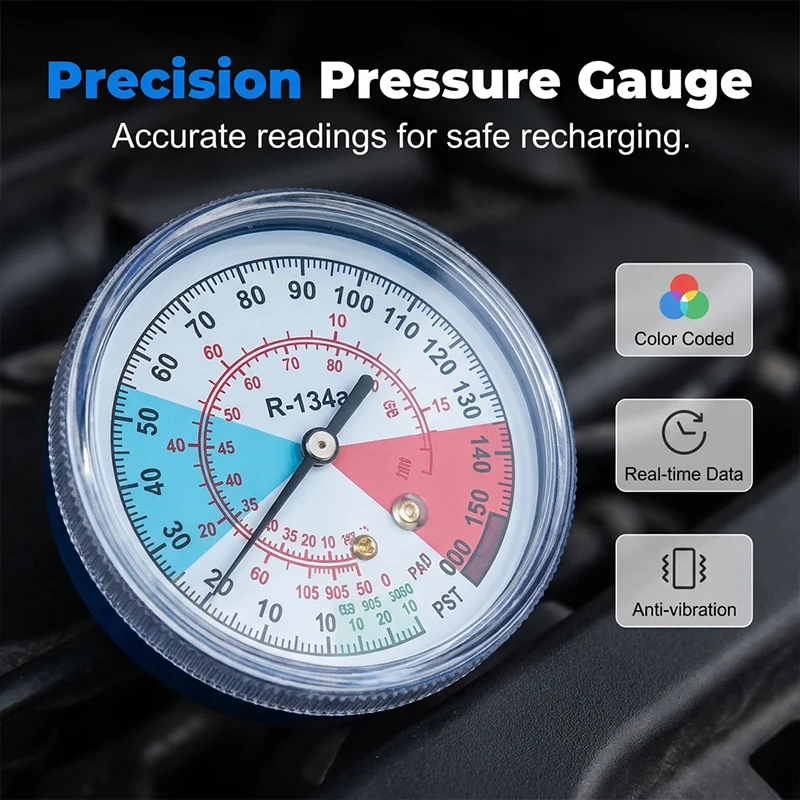 π§ 50% OFF NOW! βοΈ R134a AC Refrigerant Charging Hose with Gauge β Leak-proof, easy read & compatible with cars, trucks or home AC β safe DIY recharge π - Image 2
