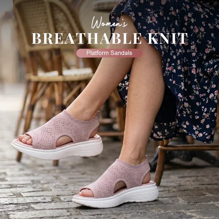 ⏳LAST DAY SALE ONLY £12.99!!💐 Women's Breathable Knit Platform Sandals – Air-permeable knit upper, cushioned sole & lightweight comfy summer footwear ✨