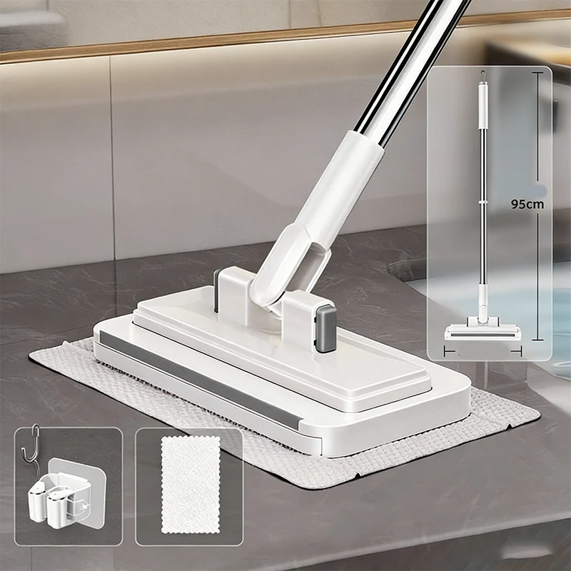 Hands-Free Flat Mop with Universal Cloth Clamp - Image 8