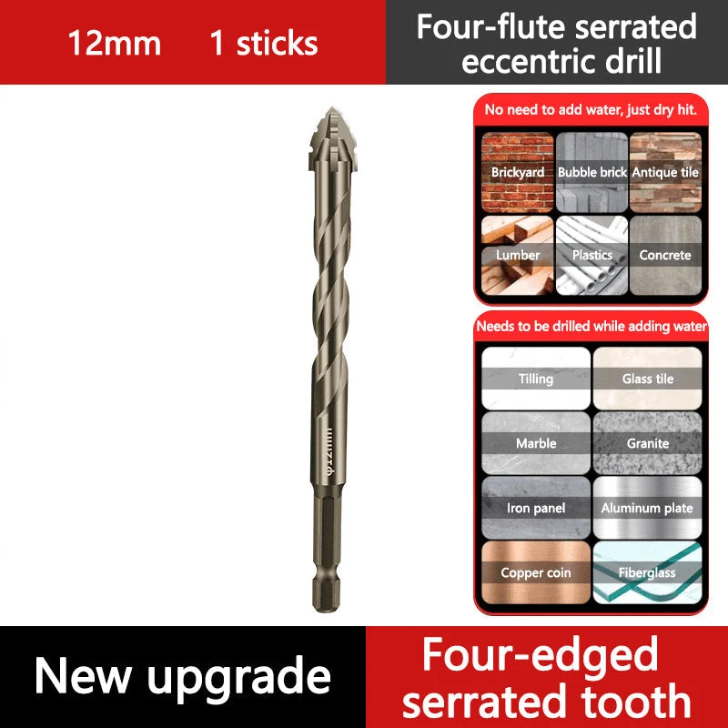 🏆Flash Sale⚡ 50K+ SOLD! 💥High-Strength 4-Flute Serrated Eccentric Drill Bit Kit - Image 20