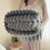💫2025 Hot Sale🛏️Thickened rabbit plush&milk velvet cover blanket - dark gray, 100x150cm/39x59inch