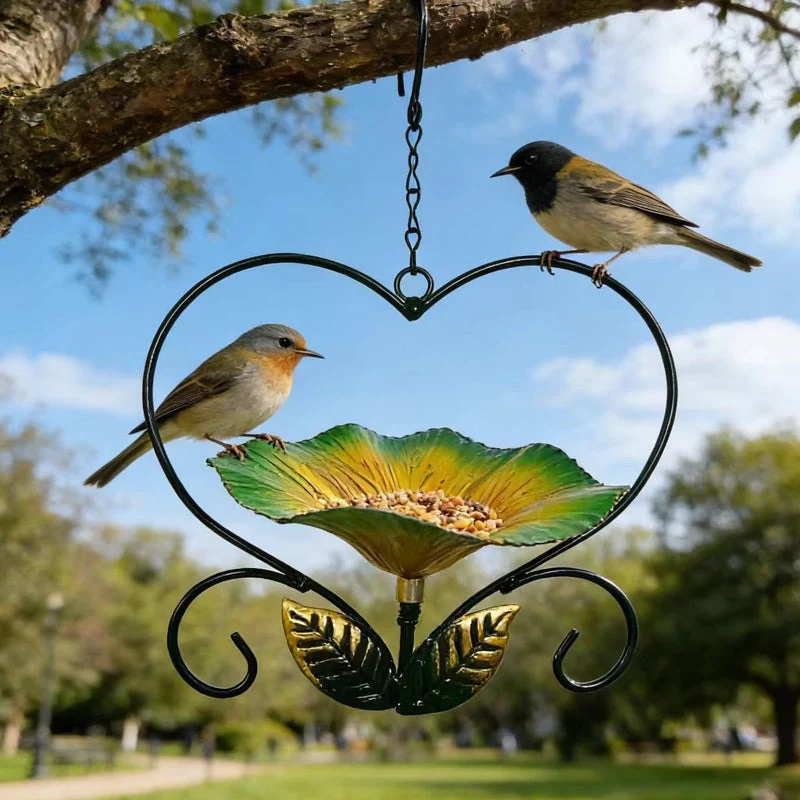 🐦 50% OFF NOW! 💖 Heart-Shaped Bird Feeder – Floral Design, Hanging, Rust-Resistant & Perfect for Backyard or Balcony 🏡 - Image 9