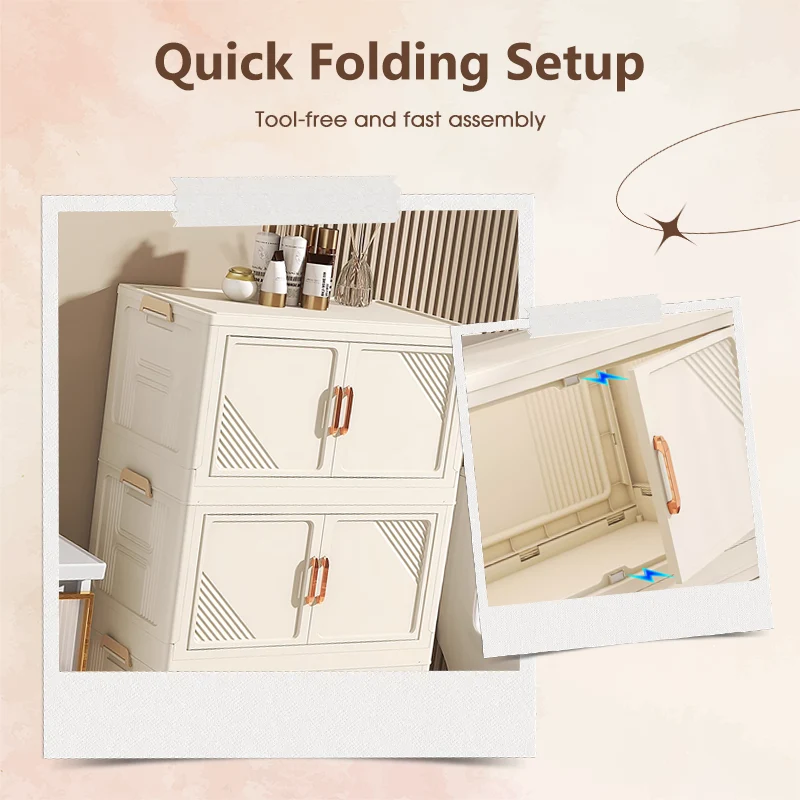🔥 50% OFF! ✨ Foldable Storage Box with Lid – 1–5 Layers, Wheels & Magnetic Door | Stackable Organizer for Kitchen, Bathroom & Bedroom 🗄️ - Image 5