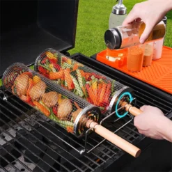📢📢50% OFF !! ⏰Rolling Grill Basket