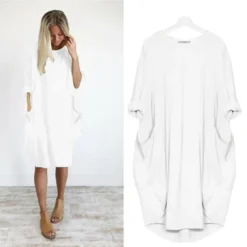 Alternative view of Hot sale💝 Women Casual Loose Pocket Long Sleeves Dress